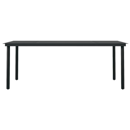 Set Mobili da Pranzo per Giardino 7 pz Nero | homemem39