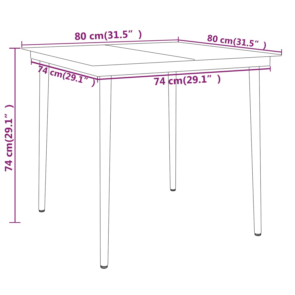 Set da Pranzo da Giardino 5 pz Nero | homemem39