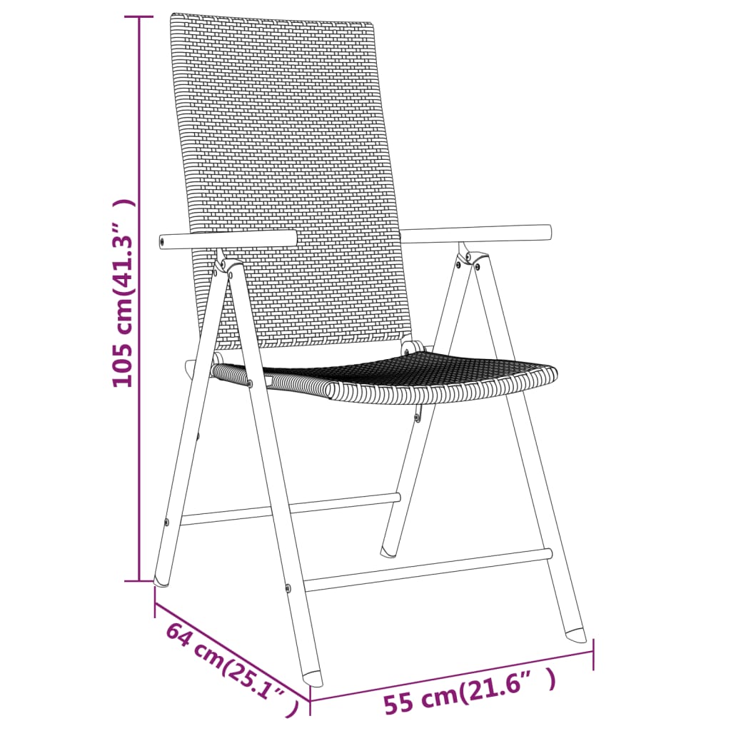 Set da Pranzo da Giardino 5 pz Nero | homemem39