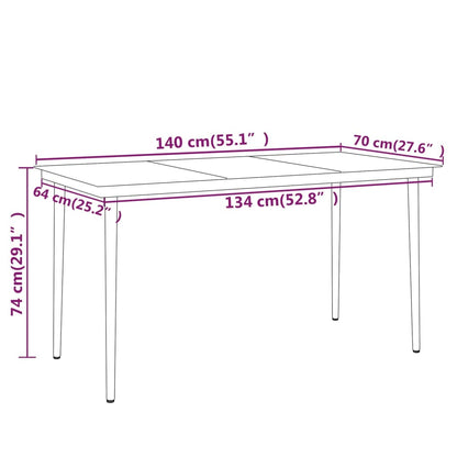 Set da Pranzo da Giardino 7 pz Nero | homemem39
