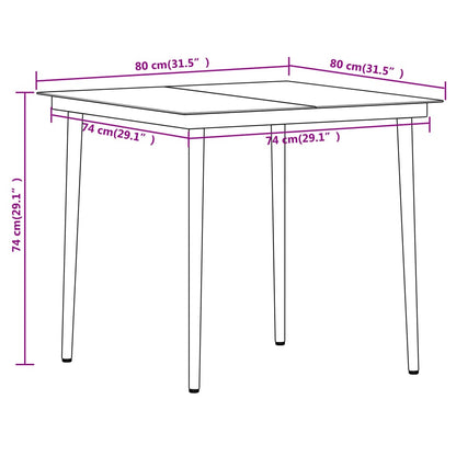 Set Mobili da Pranzo per Giardino 3 pz Nero | homemem39