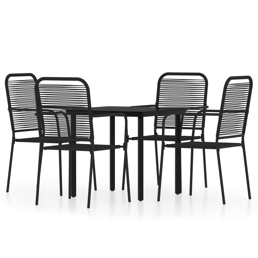 Set Mobili da Pranzo per Giardino 5 pz Nero - homemem39