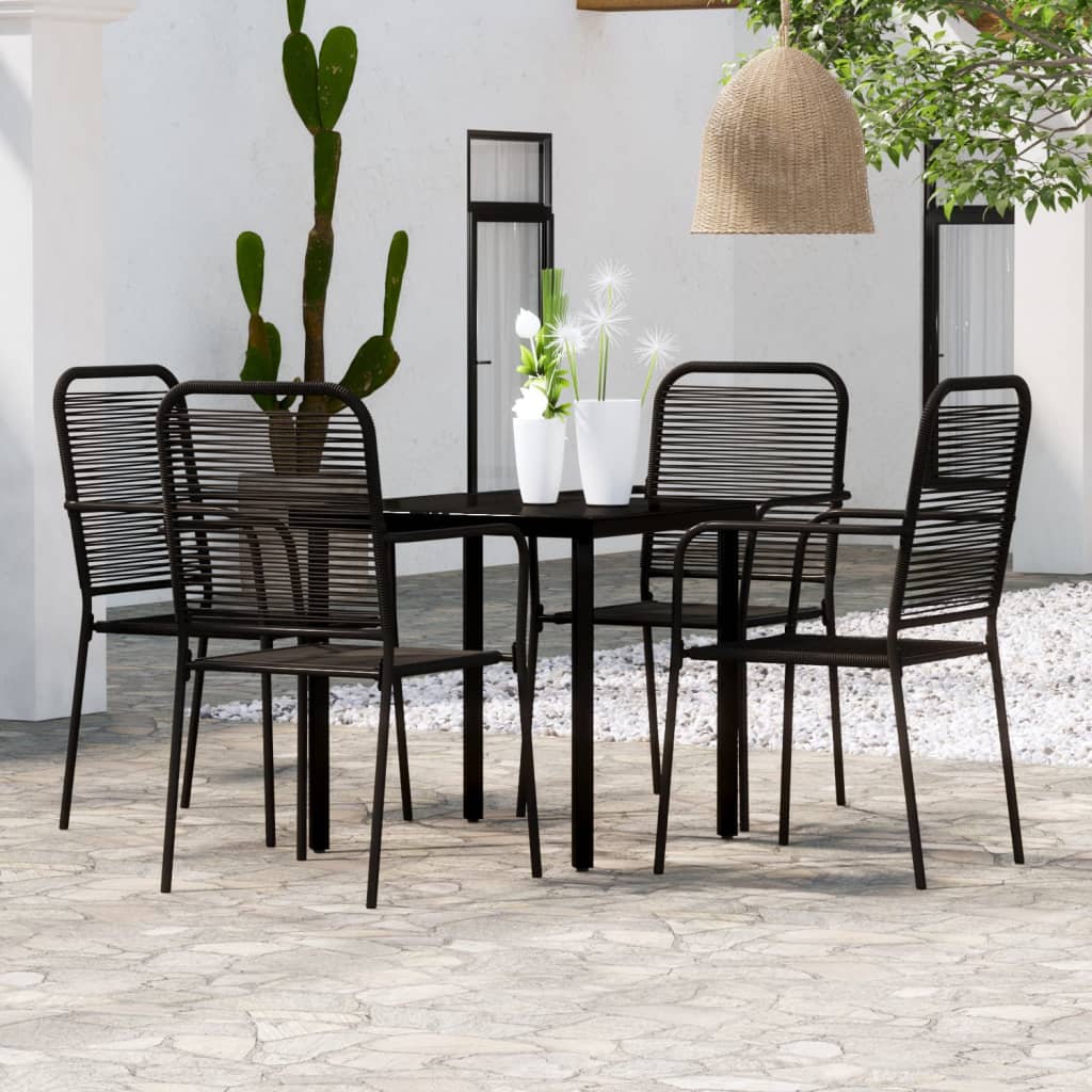 Set Mobili da Pranzo per Giardino 5 pz Nero - homemem39