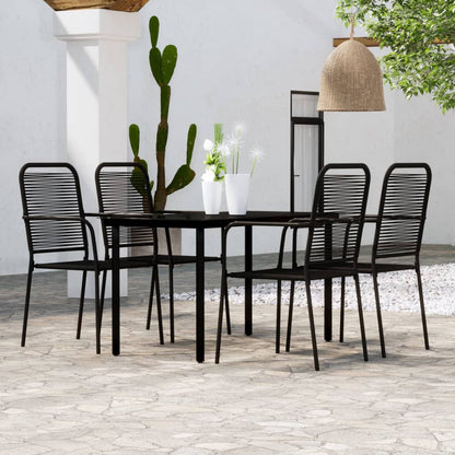 Set Mobili da Pranzo per Giardino 5 pz Nero - homemem39