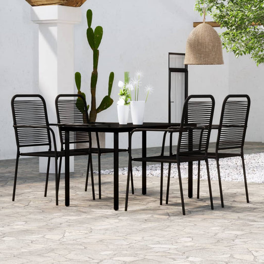 Set Mobili da Pranzo per Giardino 5 pz Nero - homemem39