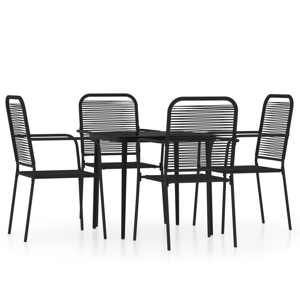 Set Mobili da Pranzo per Giardino 5 pz Nero - homemem39