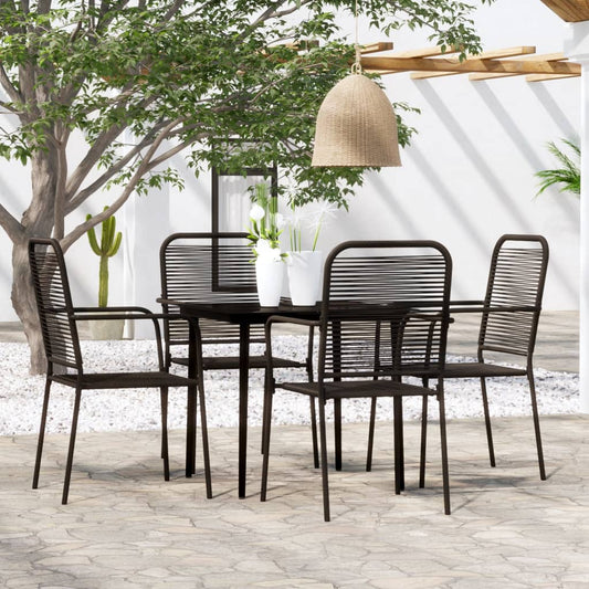 Set Mobili da Pranzo per Giardino 5 pz Nero - homemem39