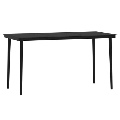 Set Mobili da Pranzo per Giardino 5 pz Nero | homemem39