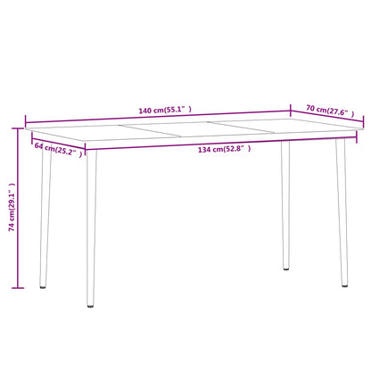 Set Mobili da Pranzo per Giardino 5 pz Nero | homemem39
