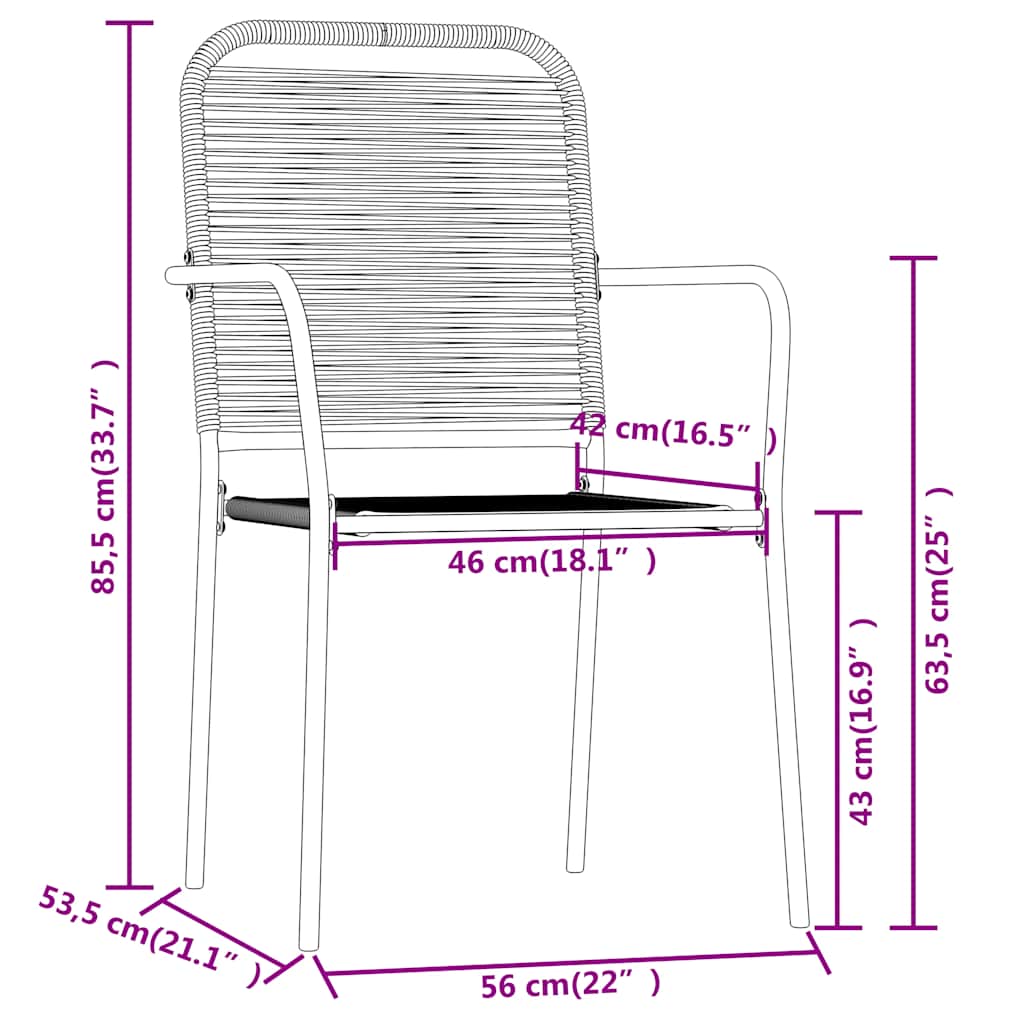 Set da Pranzo per Giardino 9 pz con Cuscini Nero | homemem39