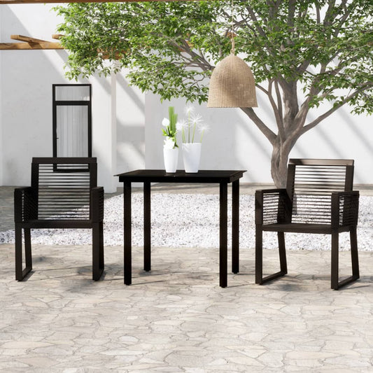Set Mobili da Pranzo per Giardino 3 pz Nero - homemem39