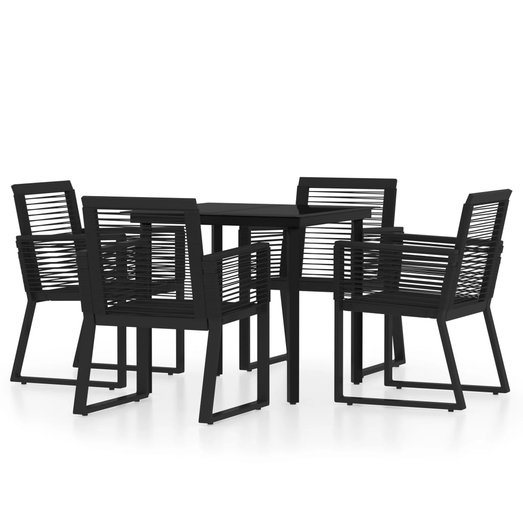 Set Mobili da Pranzo per Giardino 5 pz Nero | homemem39