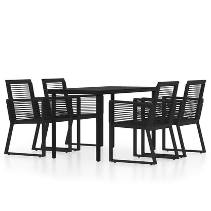 Set Mobili da Pranzo per Giardino 5 pz Nero | homemem39