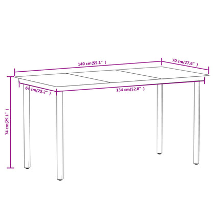 Set Mobili da Pranzo per Giardino 5 pz Nero | homemem39