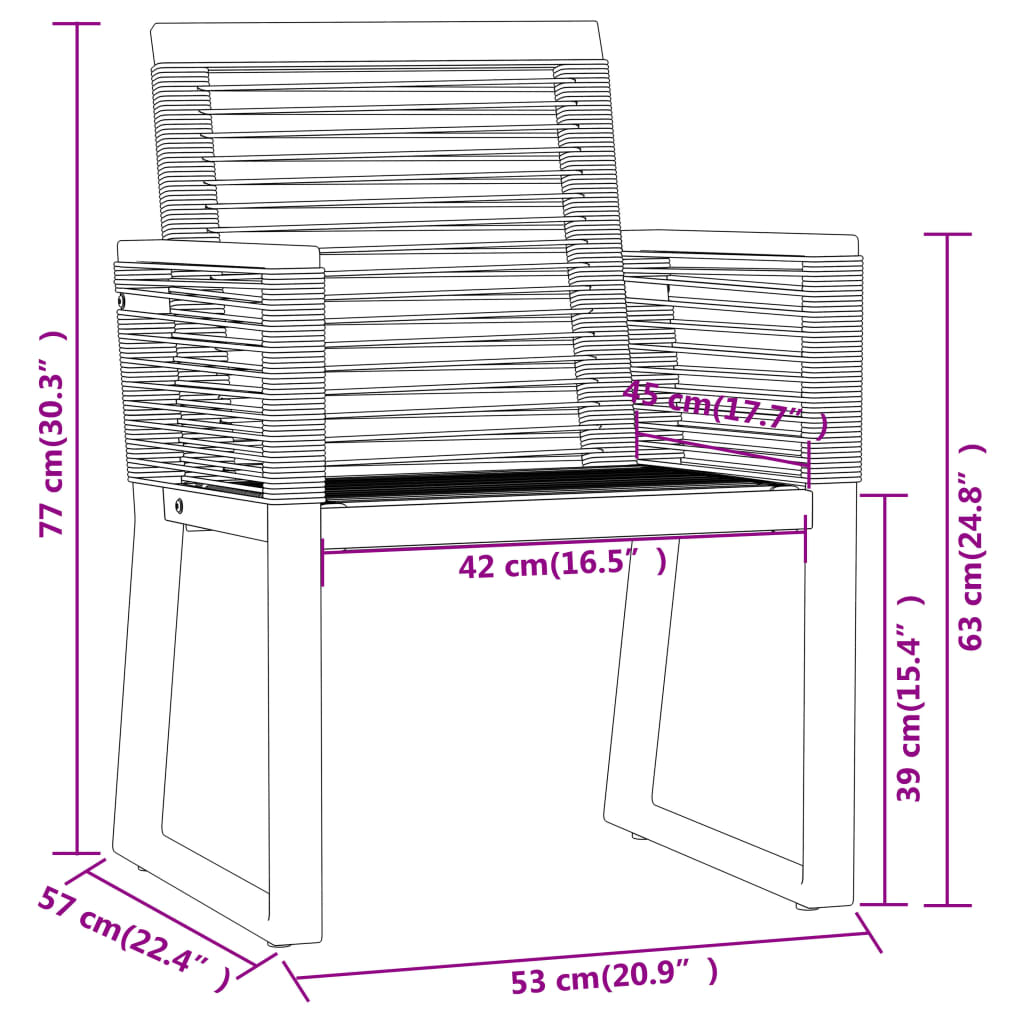 Set Mobili da Pranzo per Giardino 7 pz Nero | homemem39