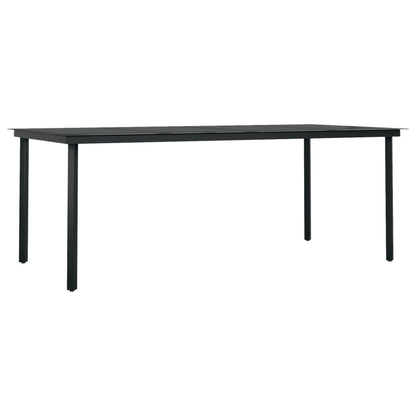Set Mobili da Pranzo per Giardino 7 pz Nero | homemem39