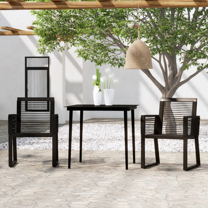 Set Mobili da Pranzo per Giardino 3 pz Nero - homemem39