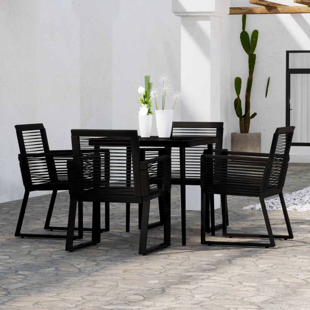 Set Mobili da Pranzo per Giardino 5 pz Nero - homemem39