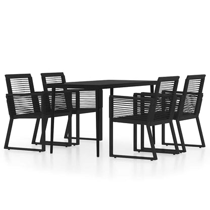 Set Mobili da Pranzo per Giardino 5 pz Nero | homemem39
