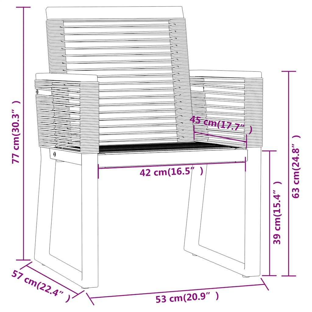 Set Mobili da Pranzo per Giardino 5 pz Nero | homemem39