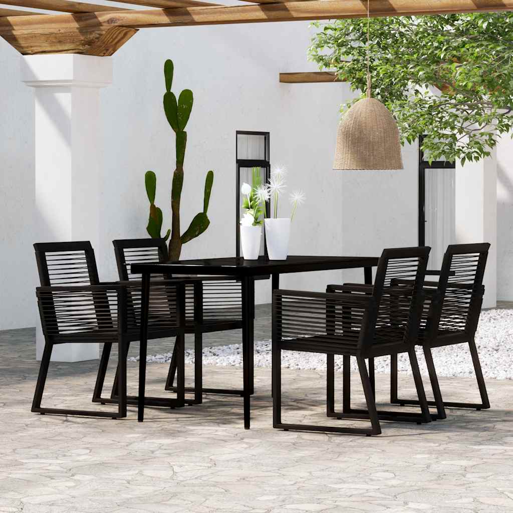 Set Mobili da Pranzo per Giardino 5 pz Nero | homemem39