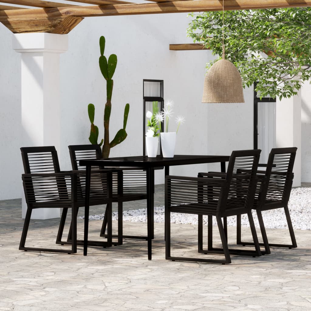 Set Mobili da Pranzo per Giardino 5 pz Nero - homemem39
