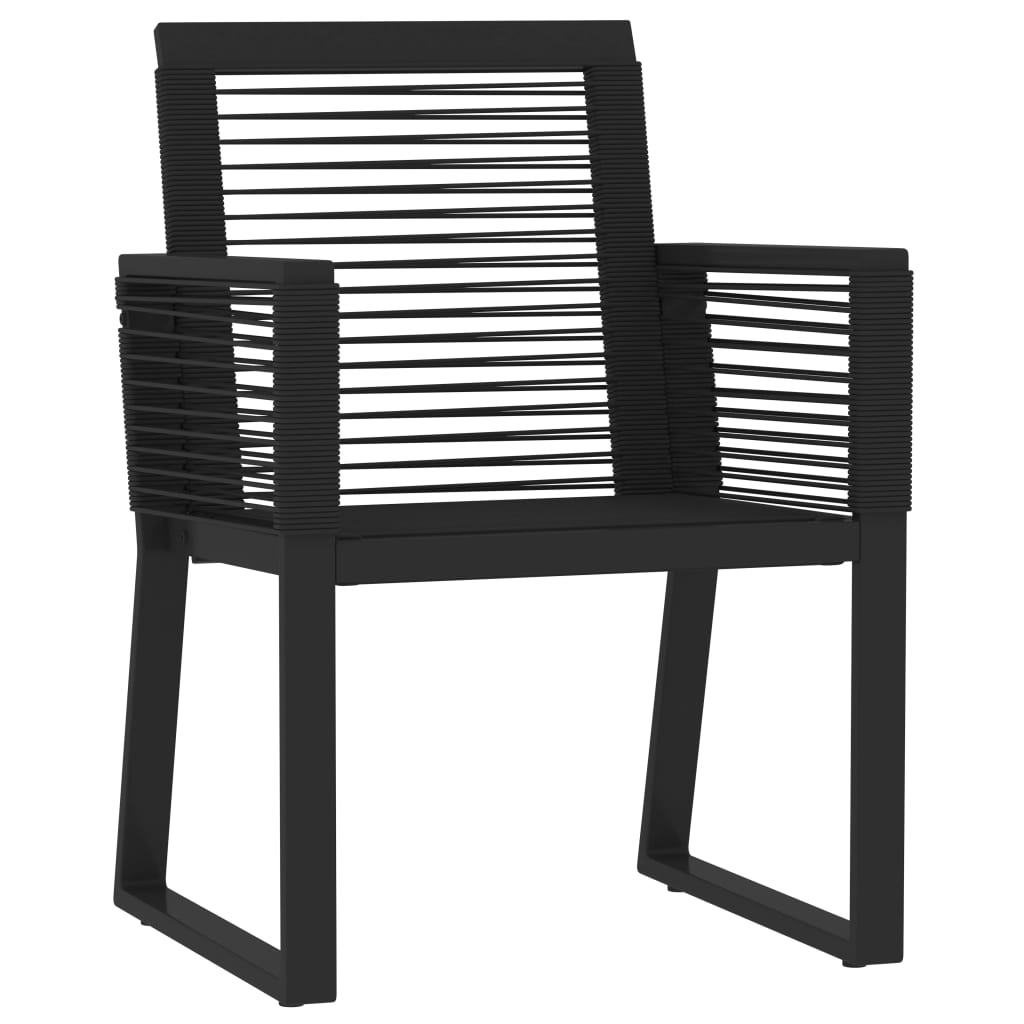 Set Mobili da Pranzo per Giardino 7 pz Nero | homemem39