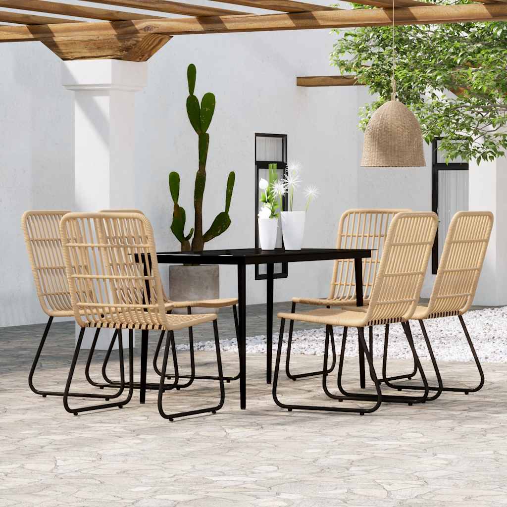 Set Mobili da Pranzo per Giardino 7 pz Rovere | homemem39