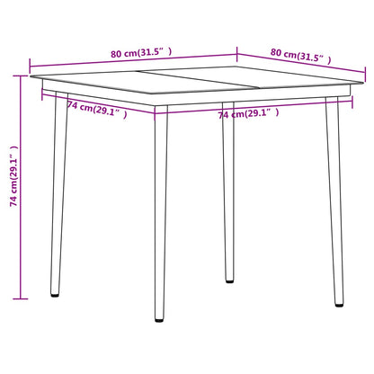 Set da Pranzo da Giardino 3 pz Nero | homemem39