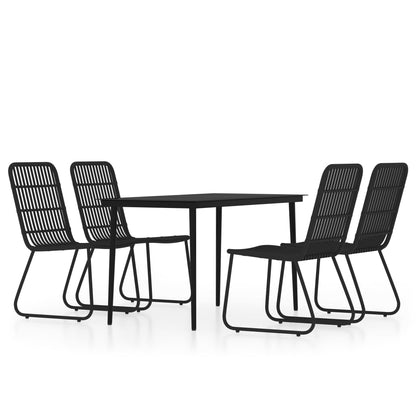 Set da Pranzo da Giardino 5 pz Nero - homemem39