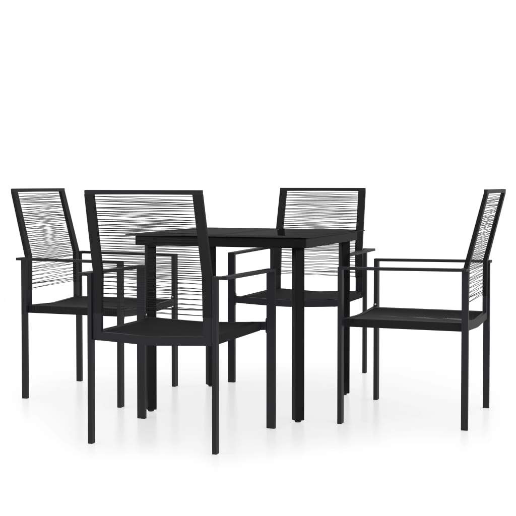 Set Mobili da Pranzo per Giardino 5 pz Nero - homemem39