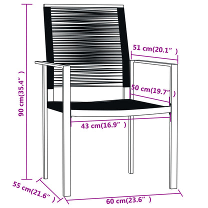 Set da Pranzo da Giardino 5 pz Nero | homemem39