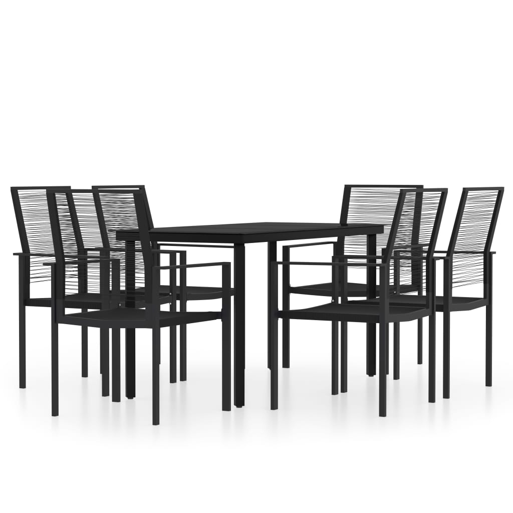 Set da Pranzo da Giardino 7 pz Nero - homemem39