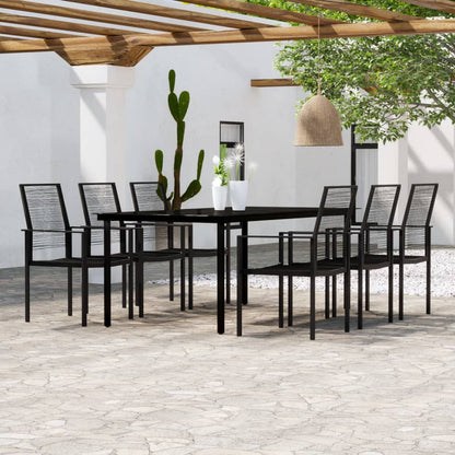 Set Mobili da Pranzo da Giardino 7 pz Nero - homemem39