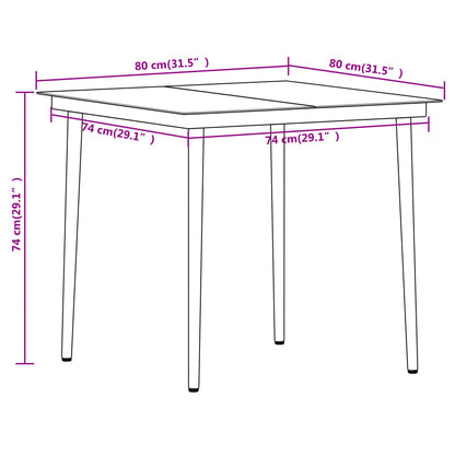 Set da Pranzo da Giardino 5 pz Nero - homemem39