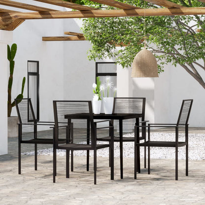 Set da Pranzo da Giardino 5 pz Nero - homemem39