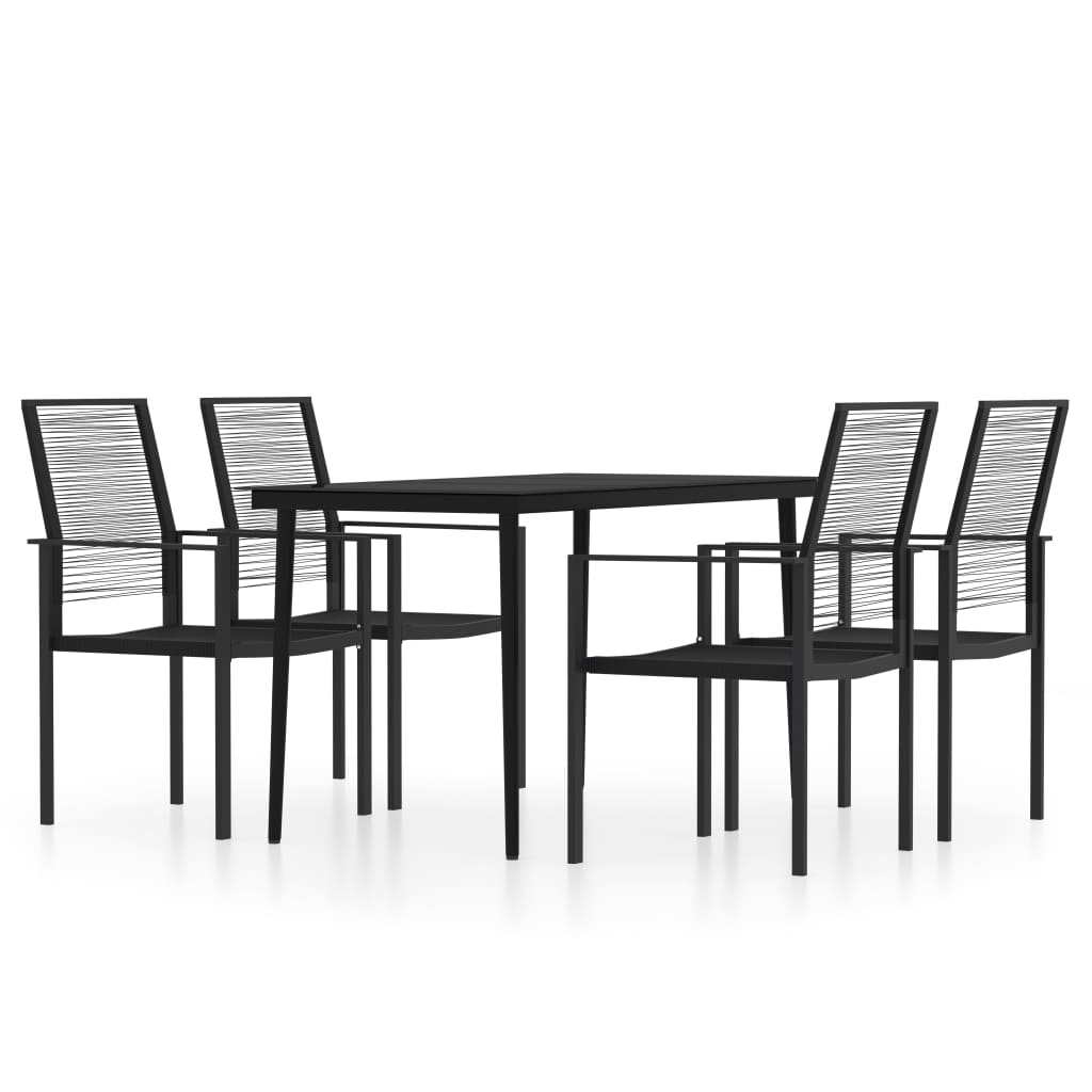 Set da Pranzo da Giardino 5 pz Nero - homemem39