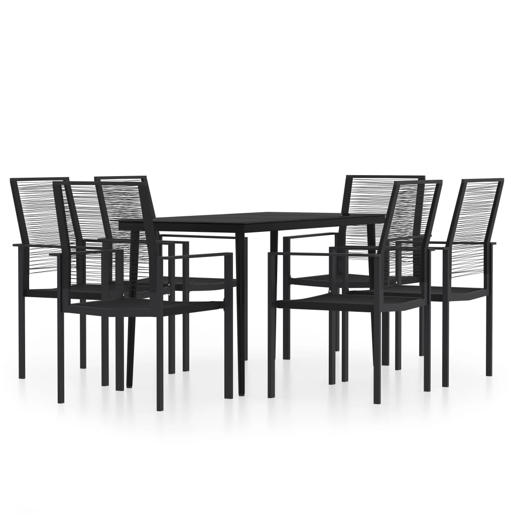Set da Pranzo da Giardino 7 pz Nero | homemem39