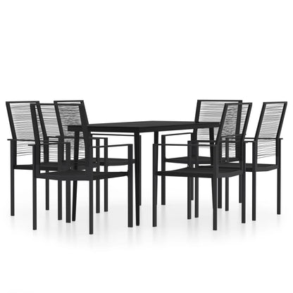 Set da Pranzo da Giardino 7 pz Nero - homemem39