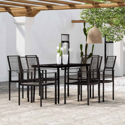 Set da Pranzo da Giardino 7 pz Nero | homemem39