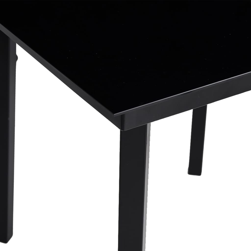 Set da Pranzo da Giardino 5 pz Nero in Rattan PVC | homemem39