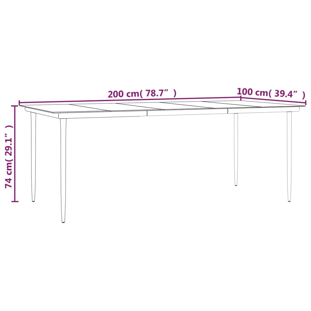 Set da Pranzo da Giardino 9 pz Nero in Rattan PVC | homemem39