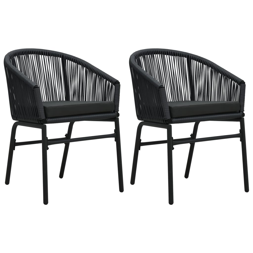 Set Mobili da Pranzo per Giardino 3 pz Nero | homemem39
