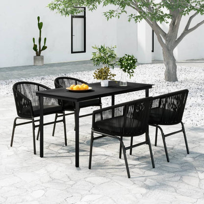 Set da Pranzo per Giardino 5 pz Nero | homemem39