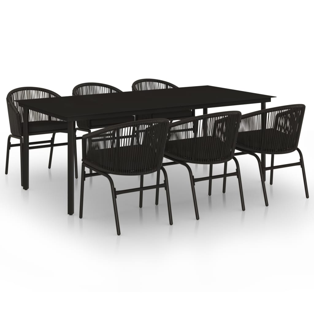 Set da Pranzo da Giardino 7 pz Nero - homemem39