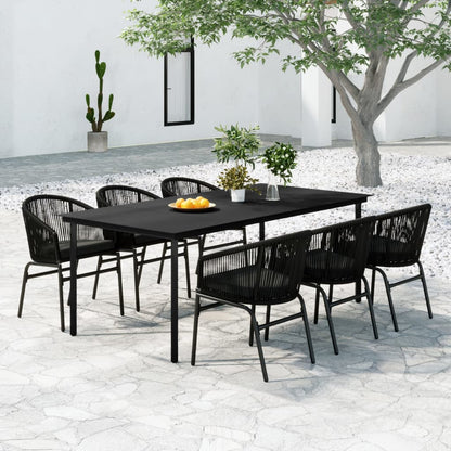 Set da Pranzo da Giardino 7 pz Nero - homemem39