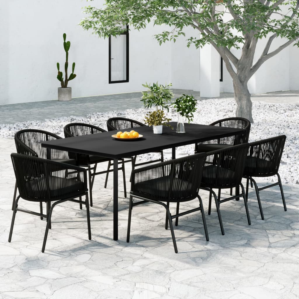 Set da Pranzo da Giardino 9 pz Nero | homemem39
