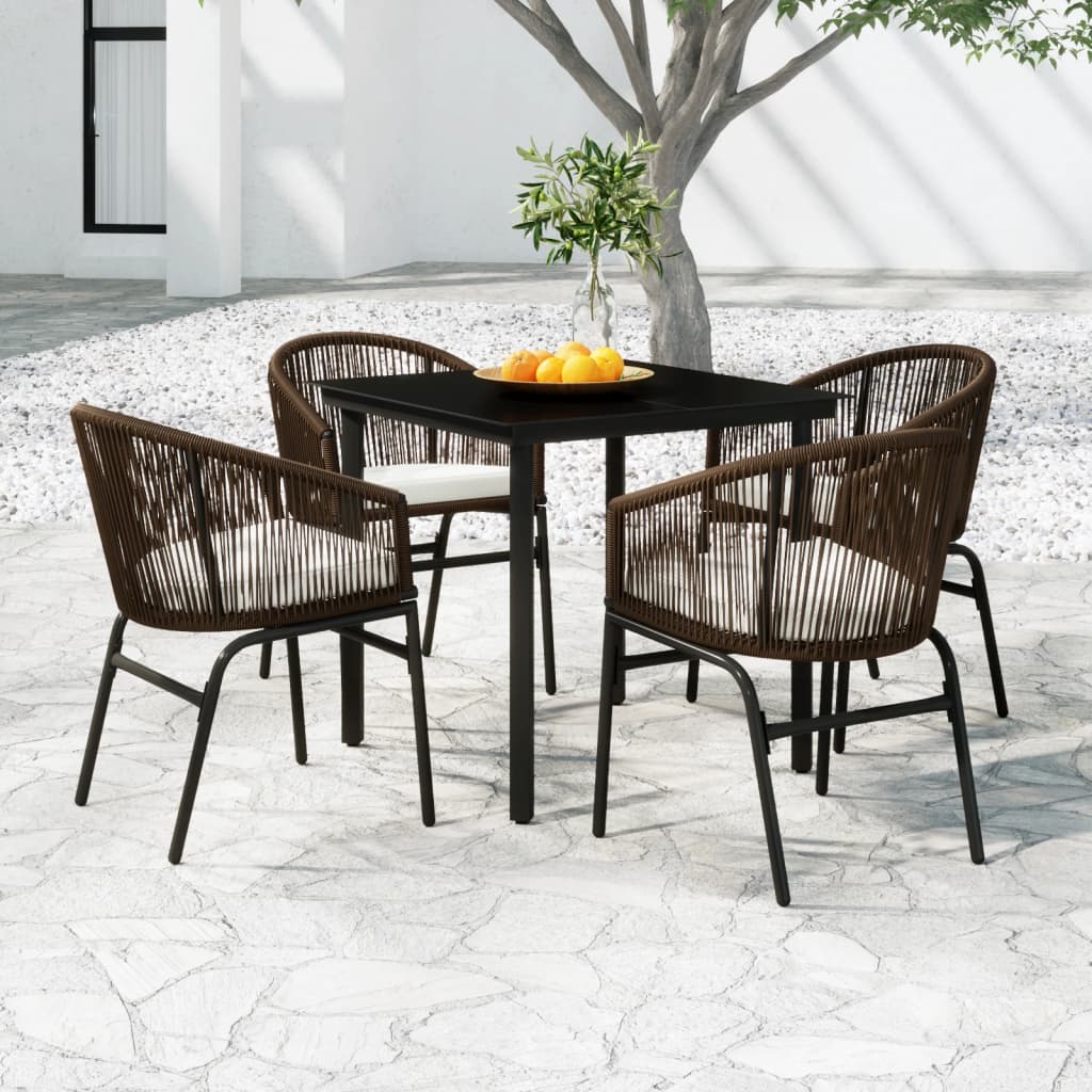 Set Mobili da Pranzo per Giardino 5 pz Marrone | homemem39