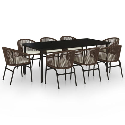 Set da Pranzo da Giardino 9 pz Marrone | homemem39