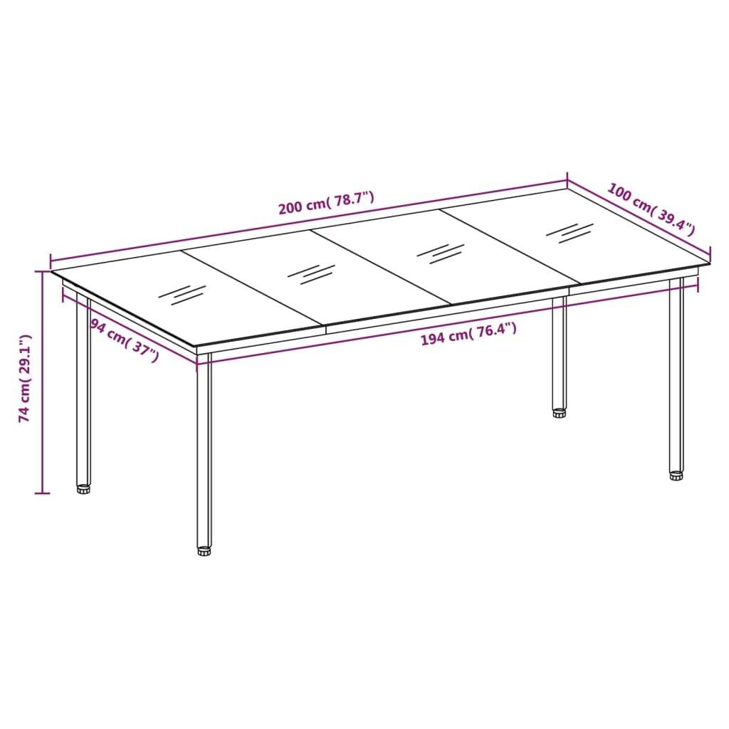Set da Pranzo da Giardino 9 pz Marrone | homemem39